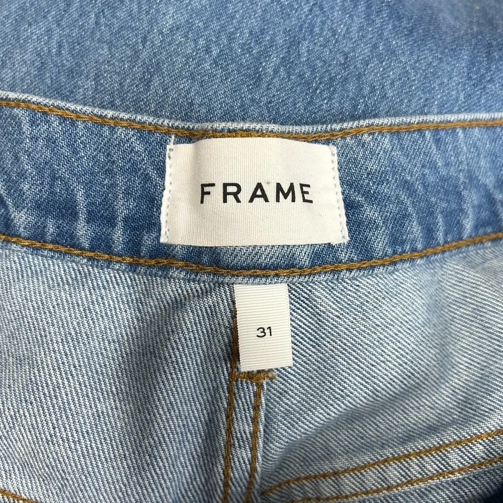Frame Wide Leg Jeans 31 High Rise Everyday Quiet Luxury Streetwear Rolled Cuff